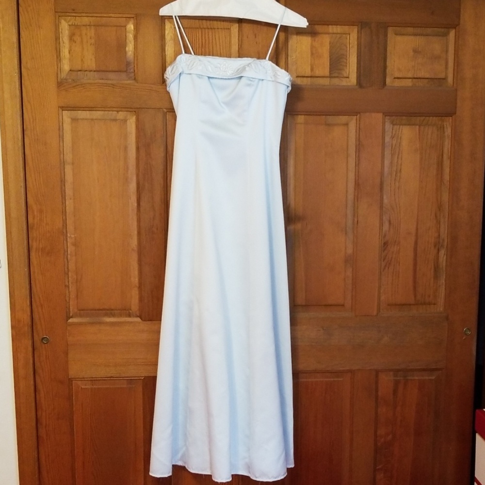 Elegant light blue floor length dress